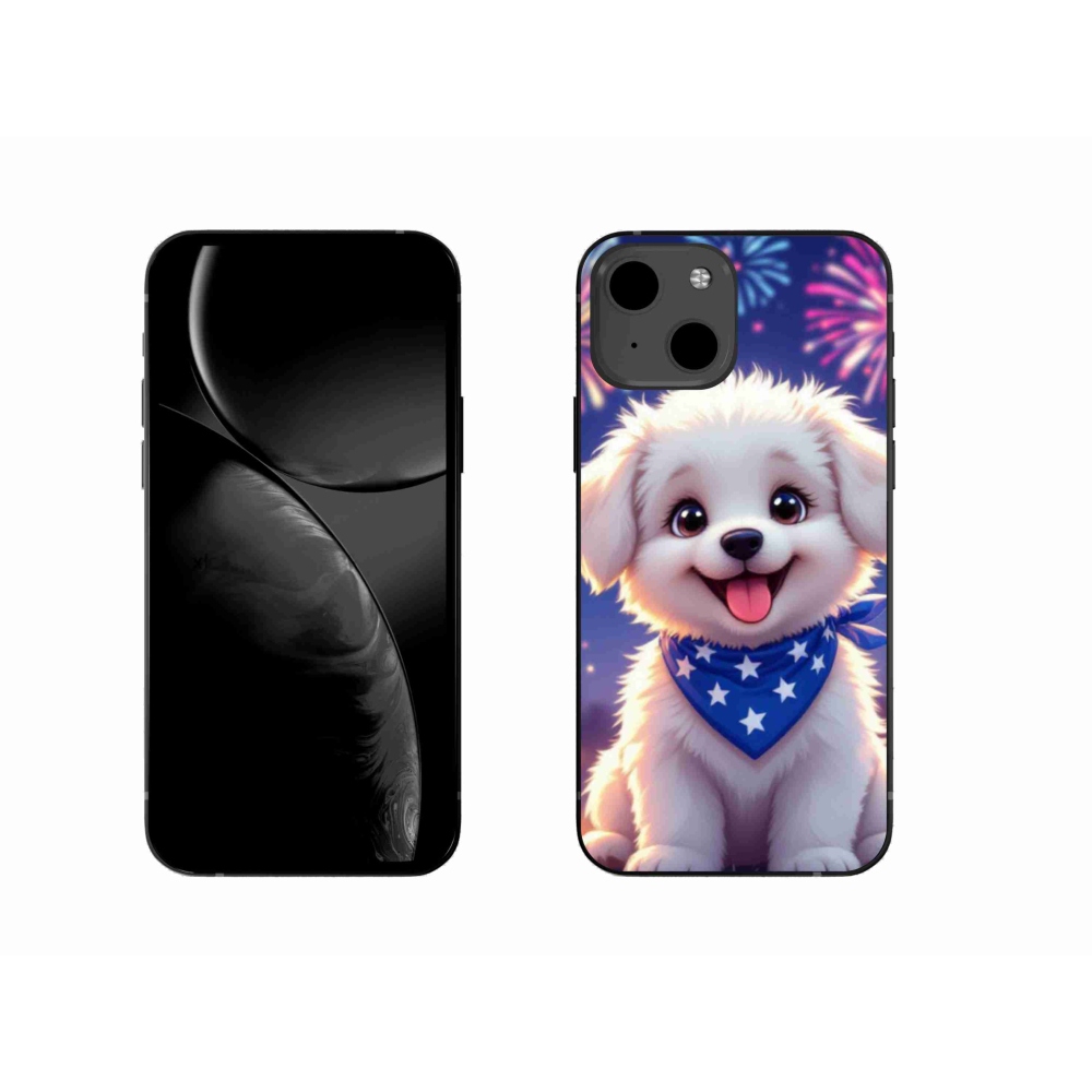 Gélový kryt mmCase na iPhone 13 - slávnostné šteňa