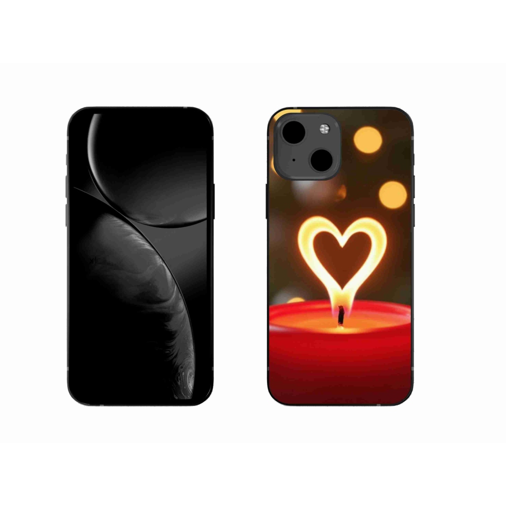 Gélový kryt mmCase na iPhone 13 - srdce z plameňa