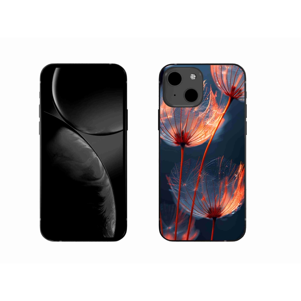 Gélový kryt mmCase na iPhone 13 - svetielkujúce páperie