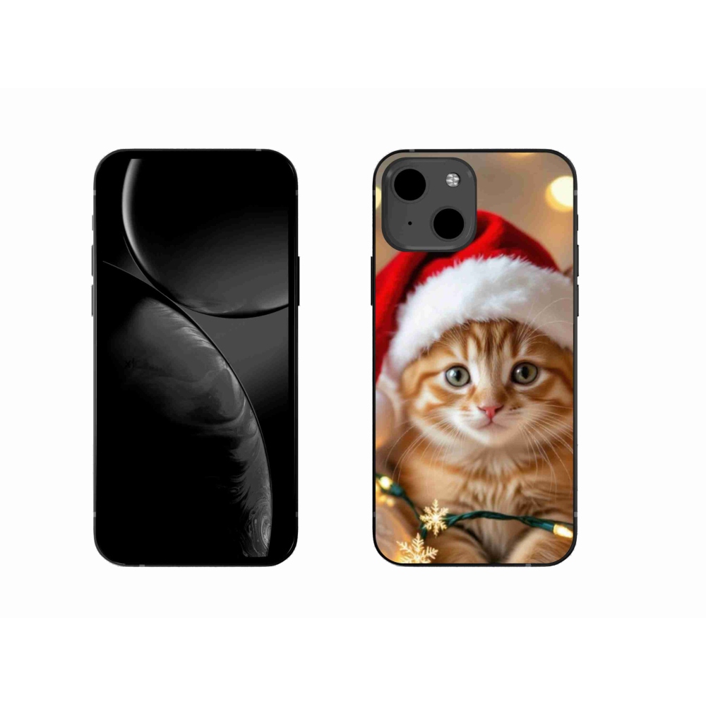 Gélový kryt mmCase na iPhone 13 - vianočné mačiatko