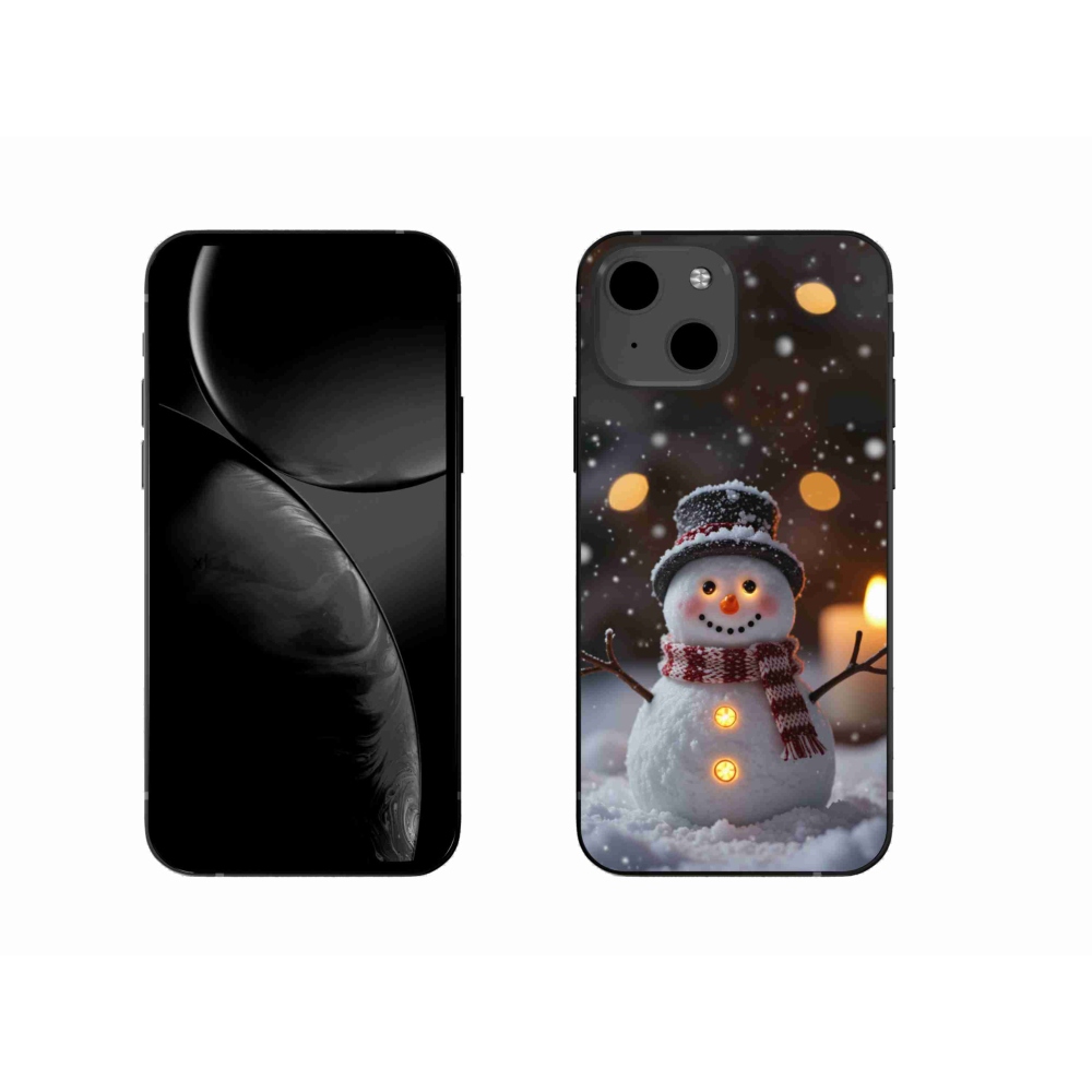 Gélový kryt mmCase na iPhone 13 - veselý snehuliak