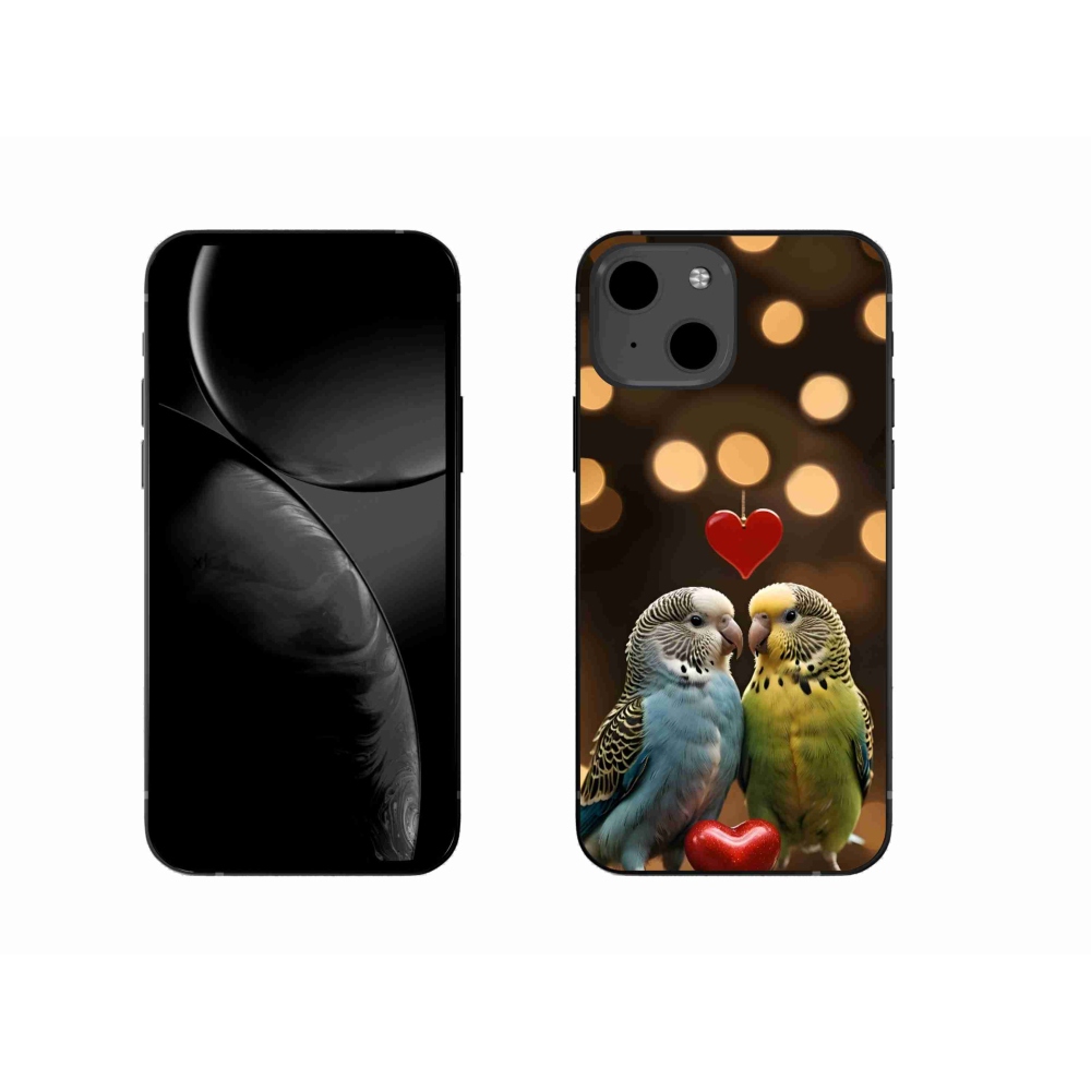 Gélový kryt mmCase na iPhone 13 - zamilovaní papagáje