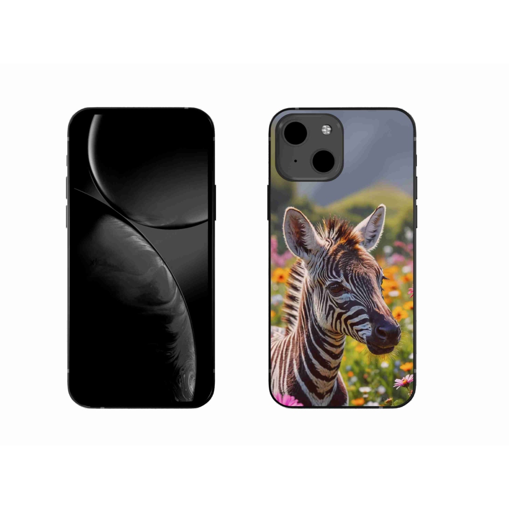 Gélový kryt mmCase na iPhone 13 - zebra na lúke
