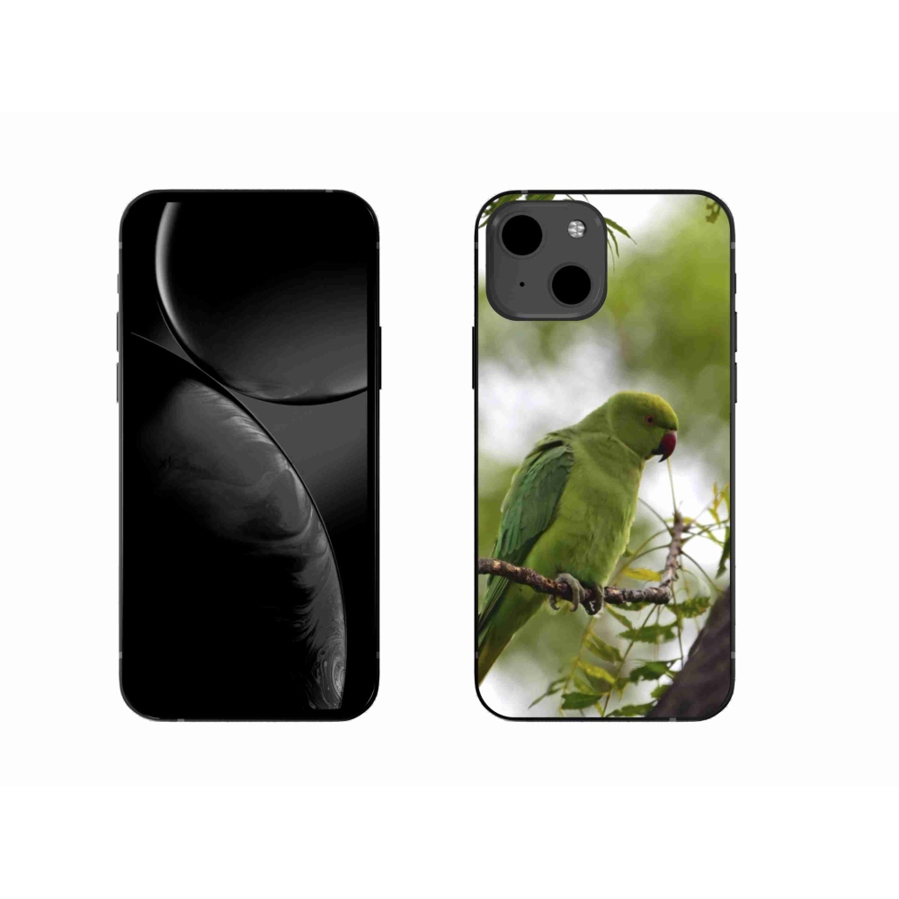 Gélový kryt mmCase na iPhone 13 - zelený papagáj