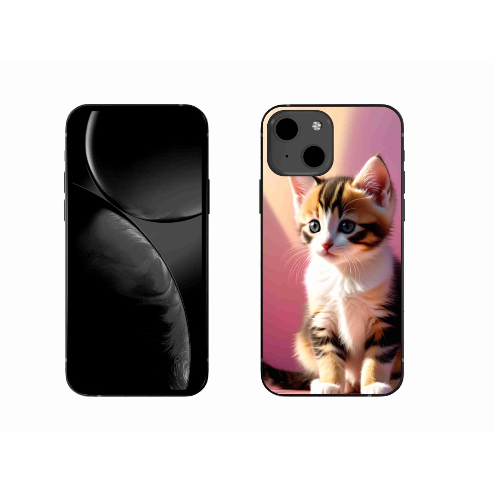 Gélový kryt mmCase na iPhone 13 - zvedavé mačiatko 2