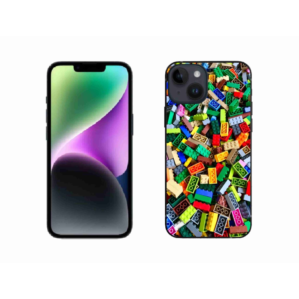 Gélový kryt mmCase na iPhone 14 - farebné stavebné kocky