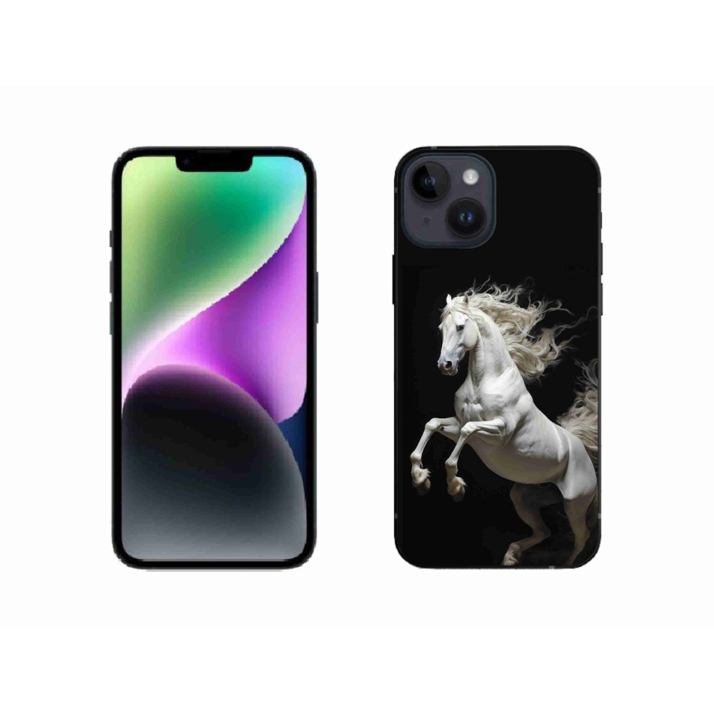 Gélový kryt mmCase na iPhone 14 - biely kôň 4