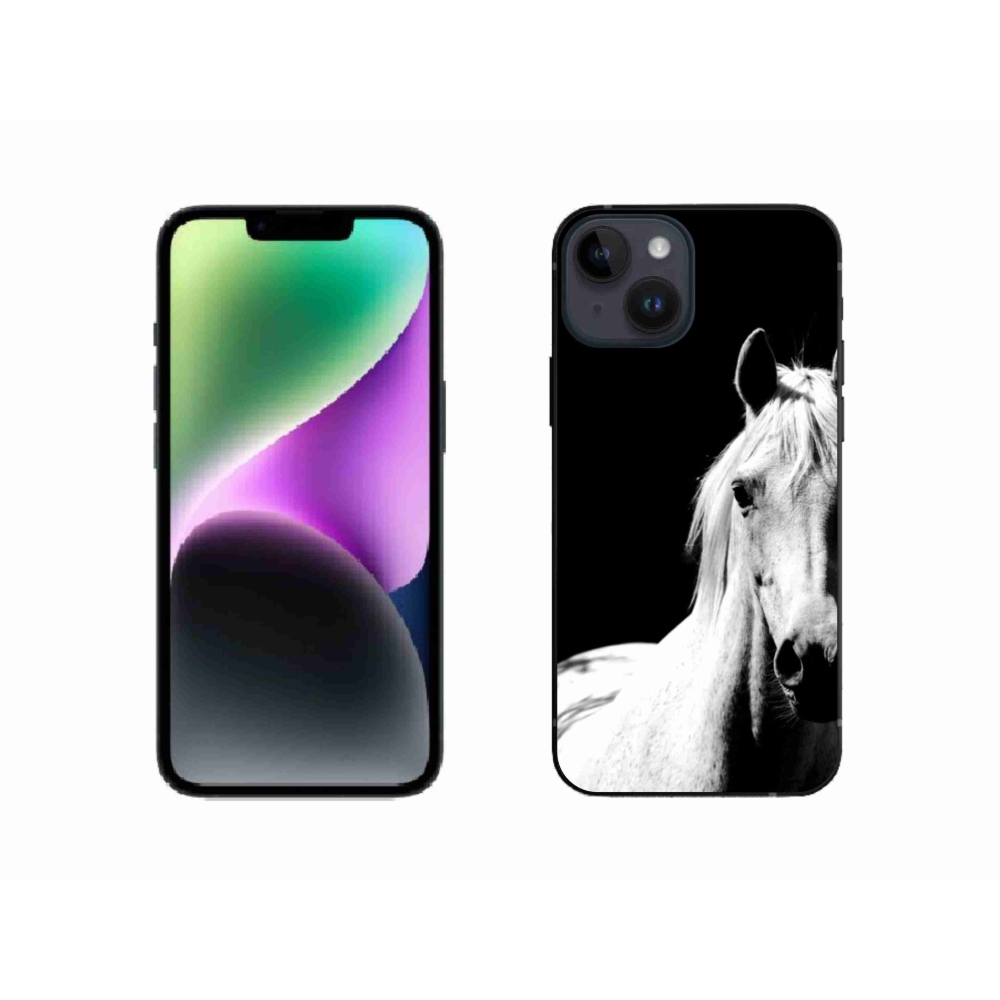 Gélový kryt mmCase na iPhone 14 - biely kôň 5