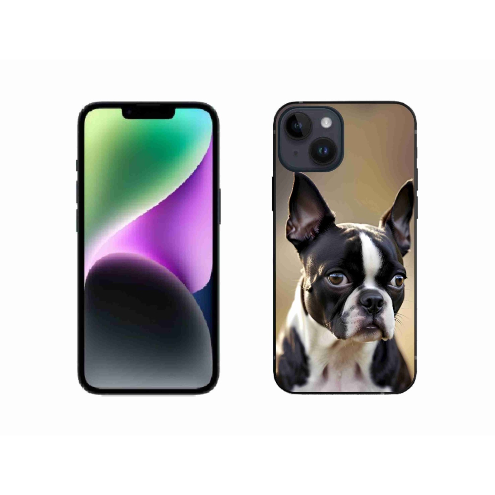 Gélový kryt mmCase na iPhone 14 - bostonský teriér