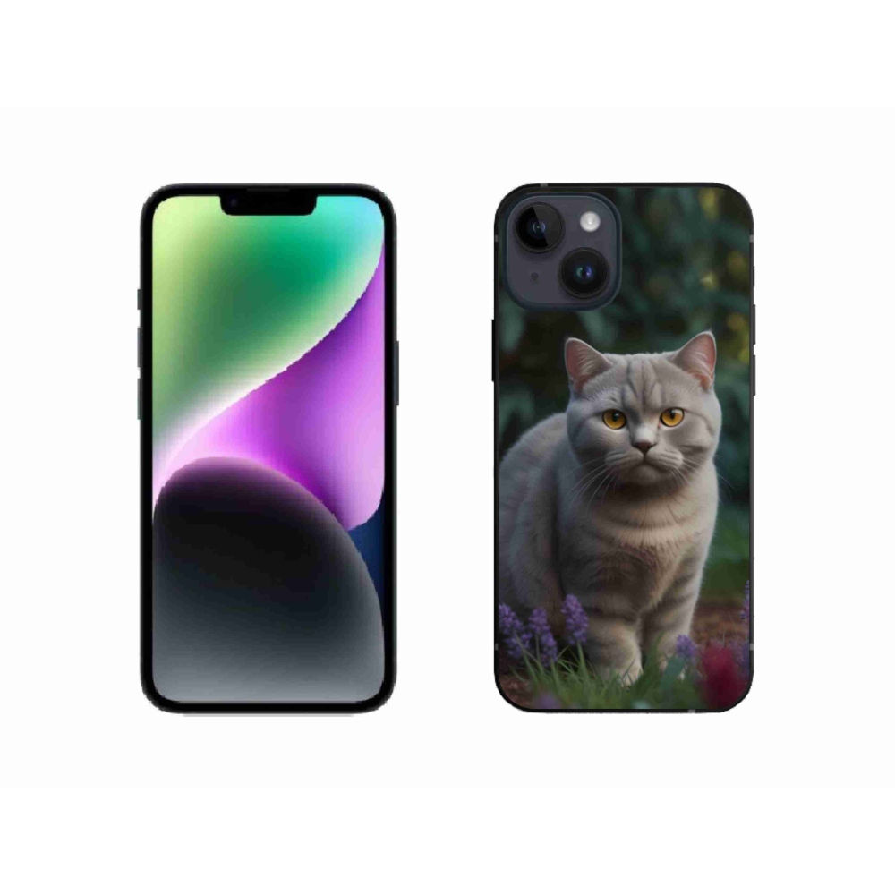 Gélový kryt mmCase na iPhone 14 - britská mačka