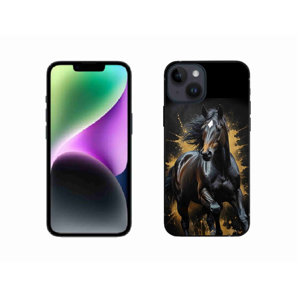 Gélový kryt mmCase na iPhone 14 - elegantný čierny žrebec