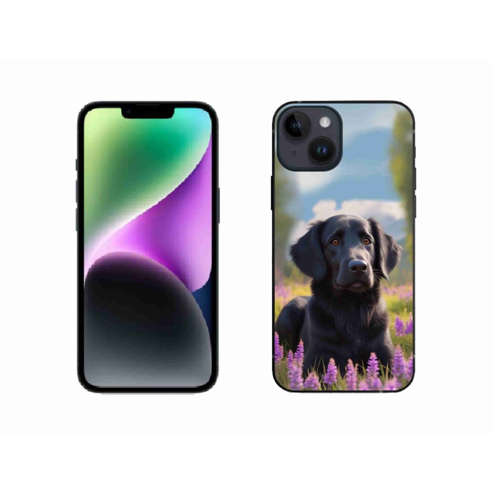 Gélový kryt mmCase na iPhone 14 - elegantný čierny retriever