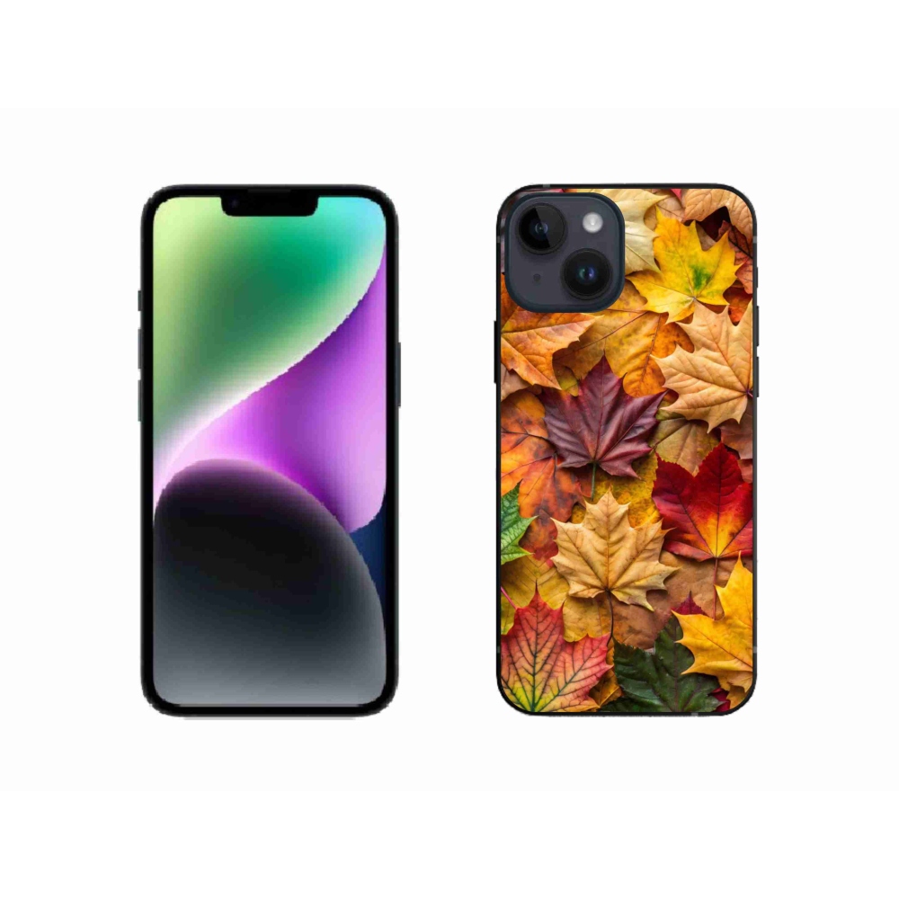 Gélový kryt mmCase na iPhone 14 - javorové listy 2