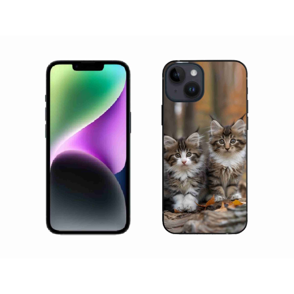 Gélový kryt mmCase na iPhone 14 - mačacie duo 3