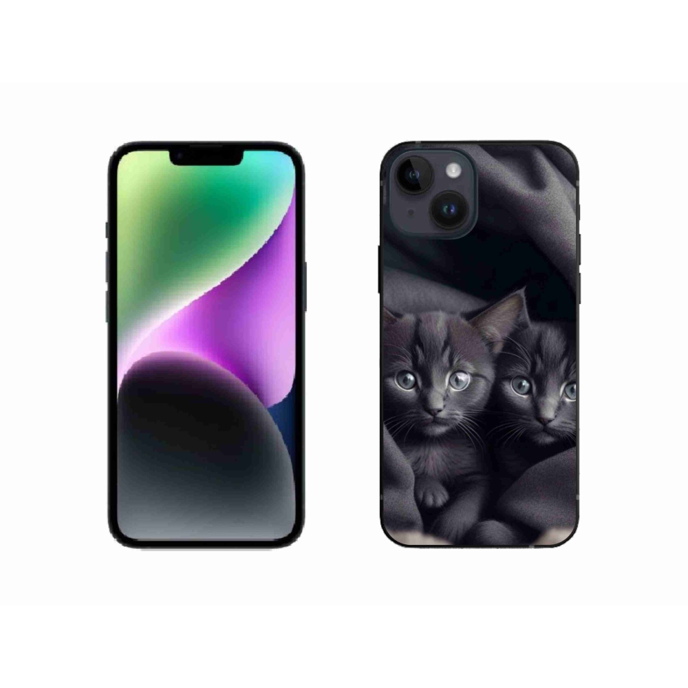 Gélový kryt mmCase na iPhone 14 - mačacie duo