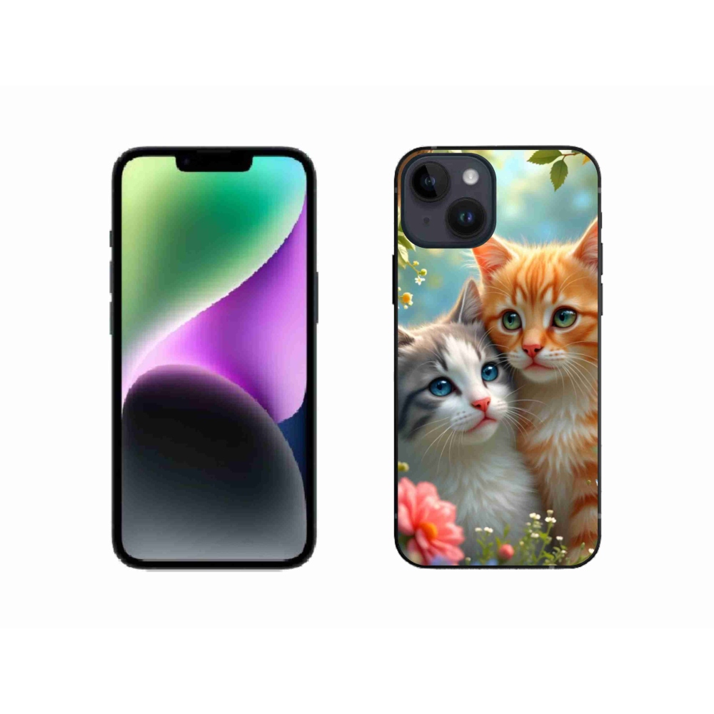 Gélový kryt mmCase na iPhone 14 - mačacia láska 2