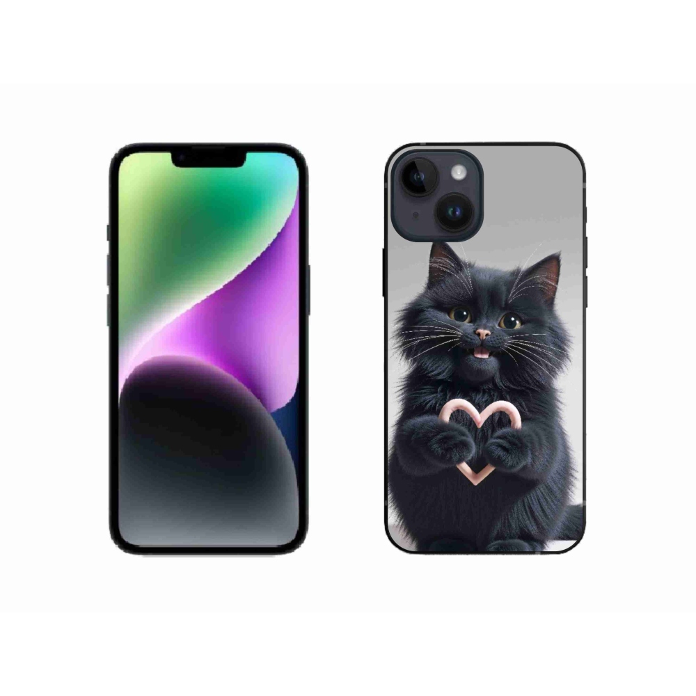 Gélový kryt mmCase na iPhone 14 - mačacia láska 3