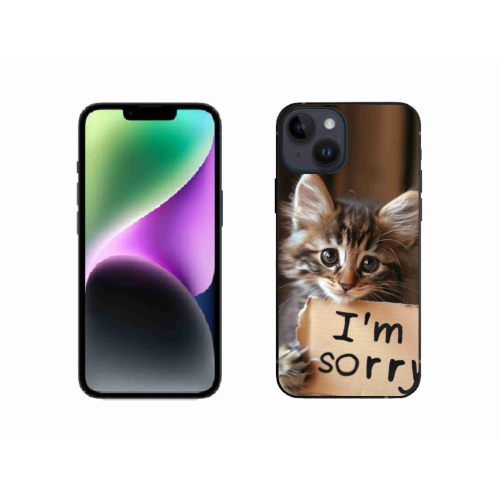 Gélový kryt mmCase na iPhone 14 - mačacie ospravedlnenie