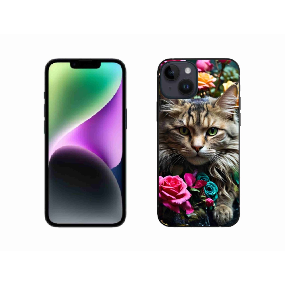 Gélový kryt mmCase na iPhone 14 - mačacie pohľad 2