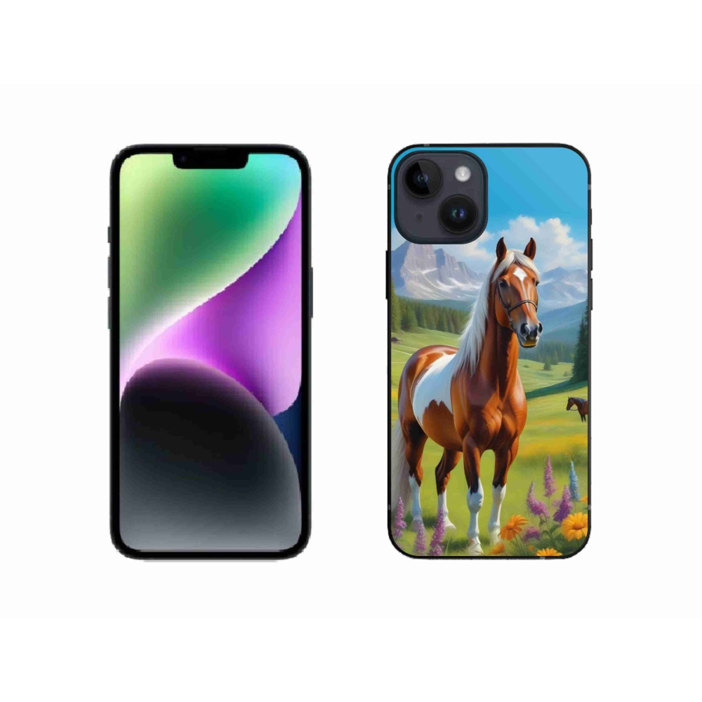 Gélový kryt mmCase na iPhone 14 - kôň na lúke