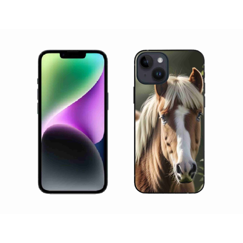 Gélový kryt mmCase na iPhone 14 - kôň so svetlou hrivou