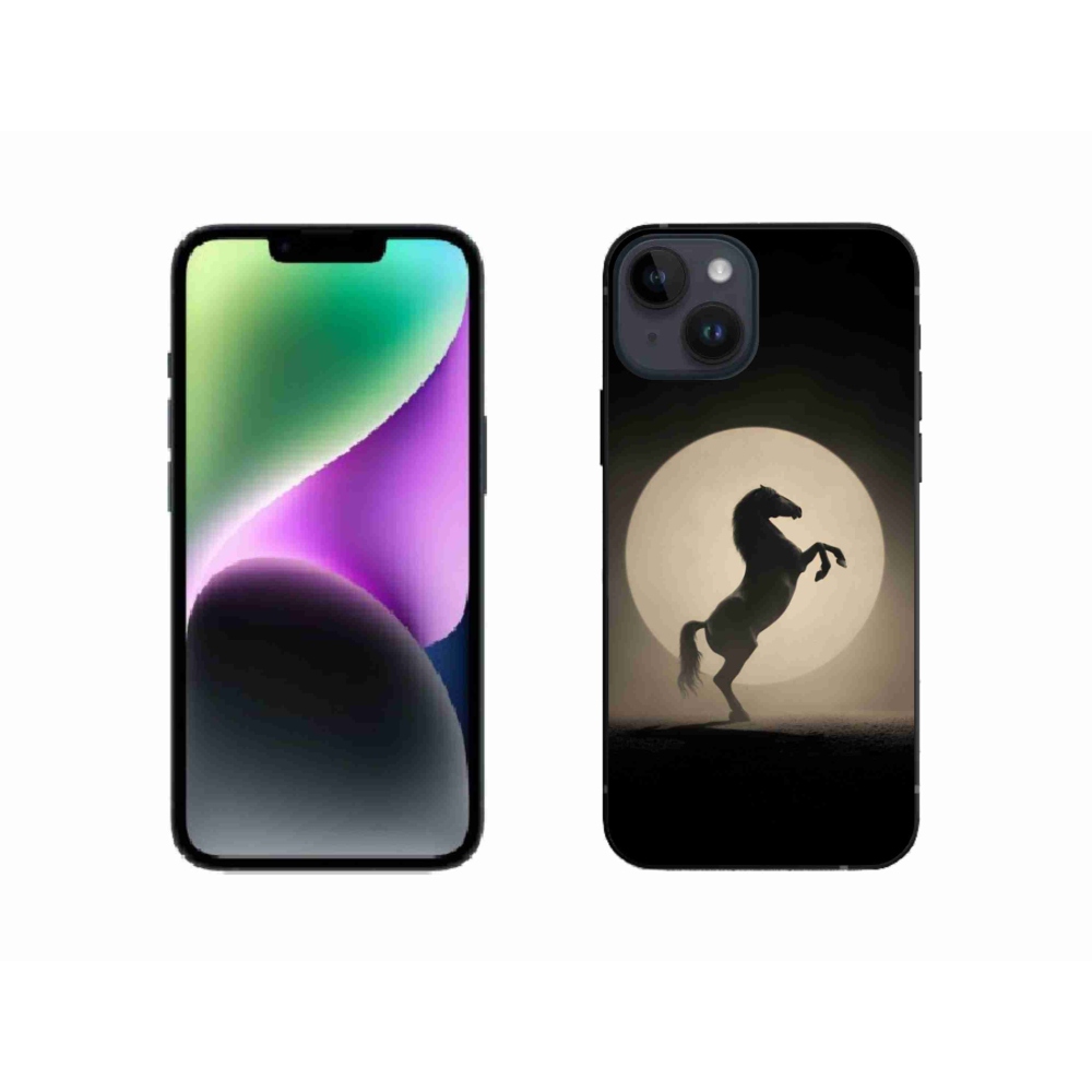 Gélový kryt mmCase na iPhone 14 - kôň v siluete