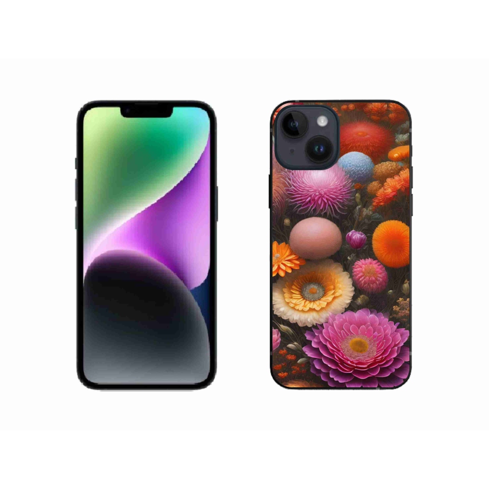 Gélový kryt mmCase na iPhone 14 - kvetinová kompozícia