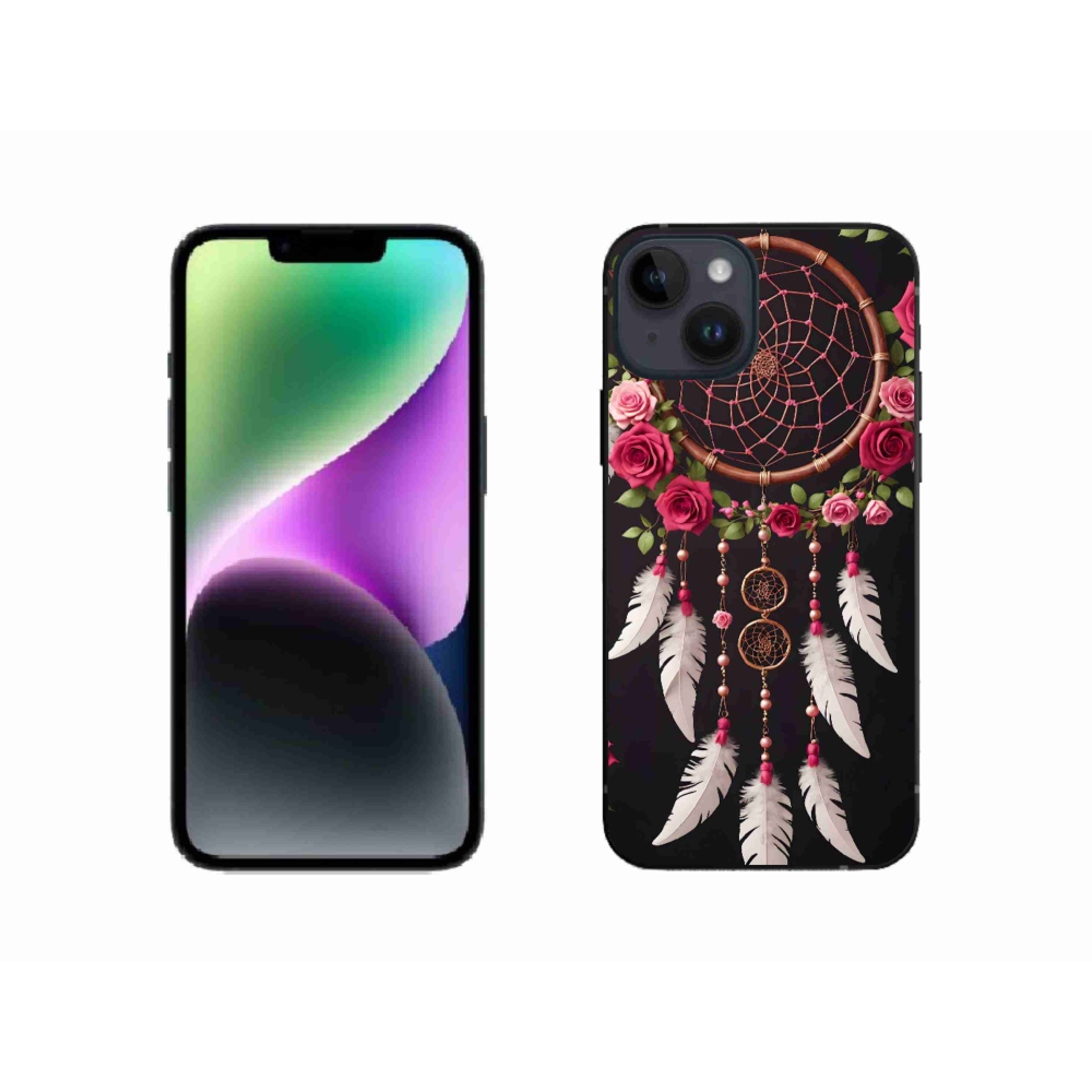 Gélový kryt mmCase na iPhone 14 - lapač snov s ružami