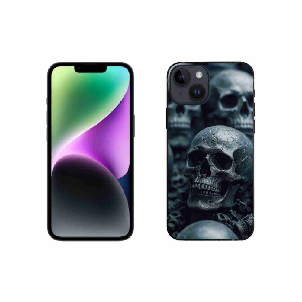 Gélový kryt mmCase na iPhone 14 - lebka 2