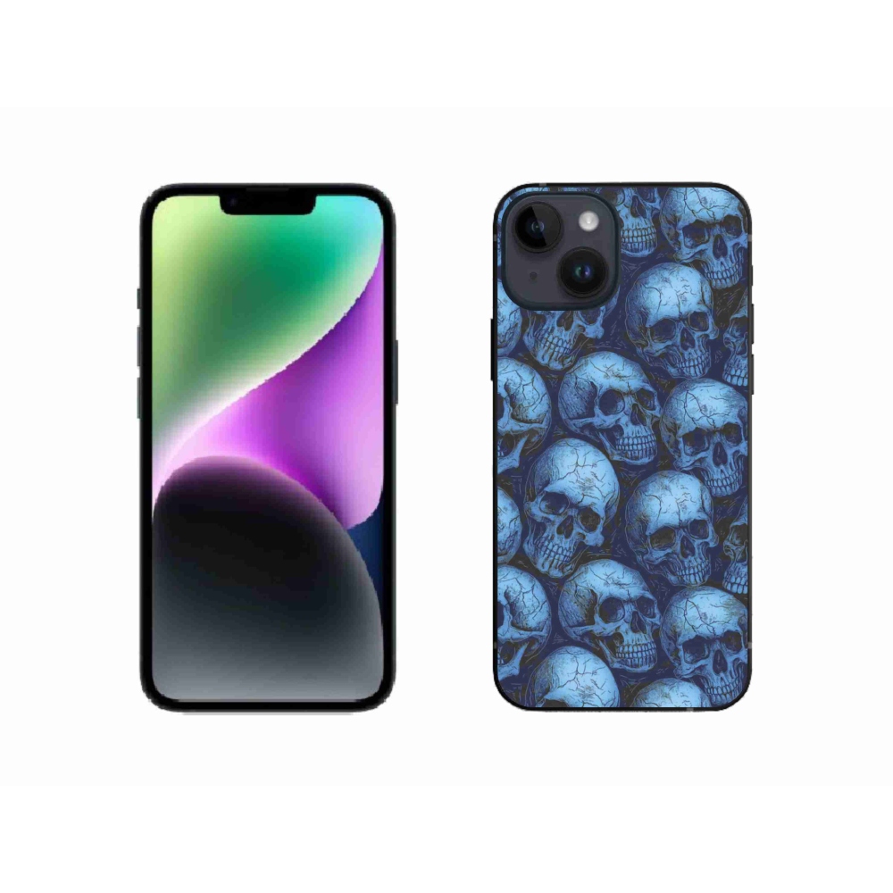 Gélový kryt mmCase na iPhone 14 - lebky