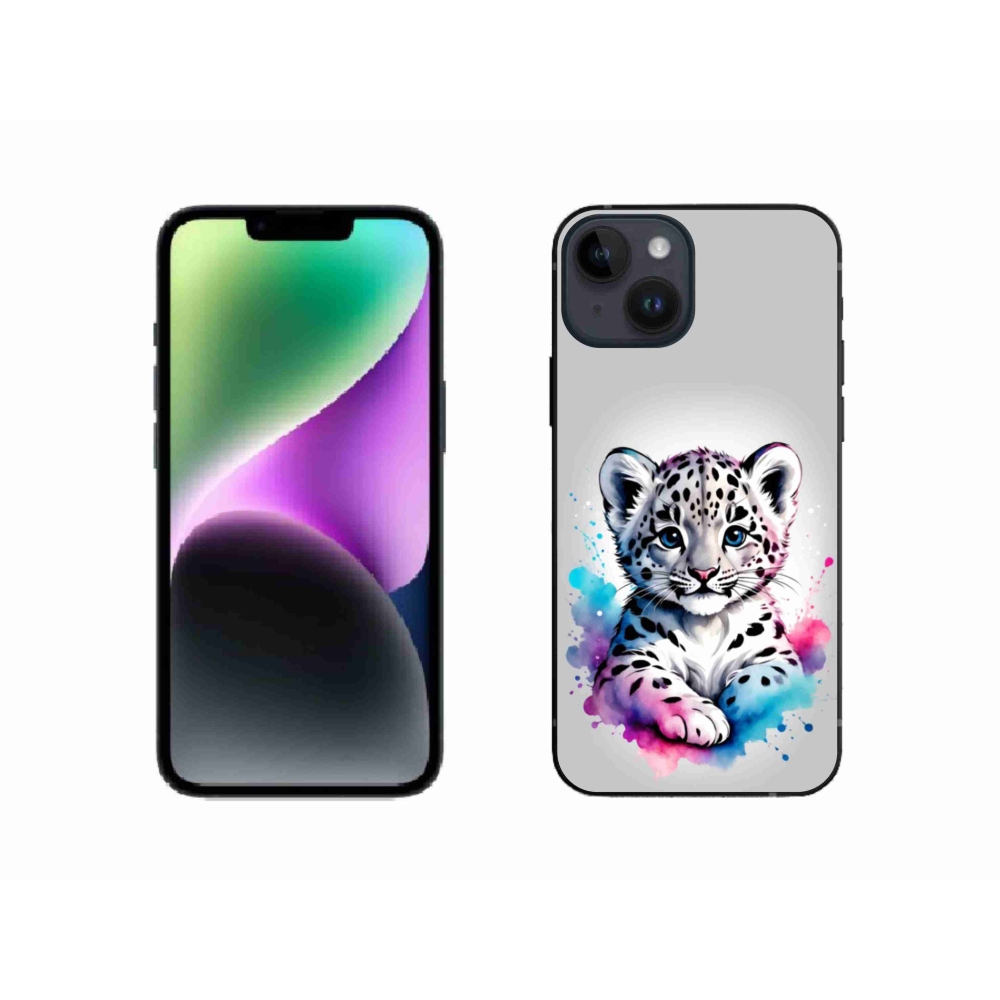 Gélový kryt mmCase na iPhone 14 - leopardej mláďa