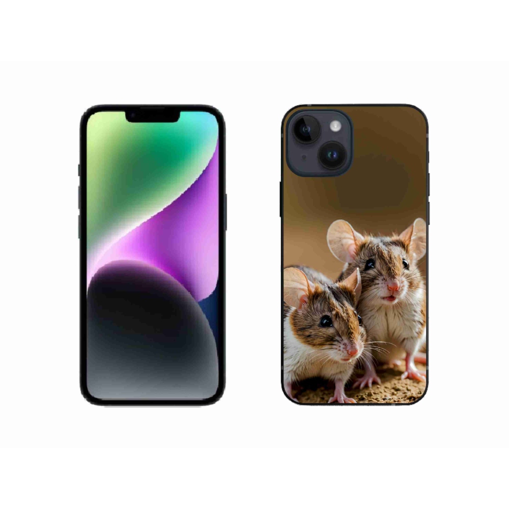 Gélový kryt mmCase na iPhone 14 - myší duo