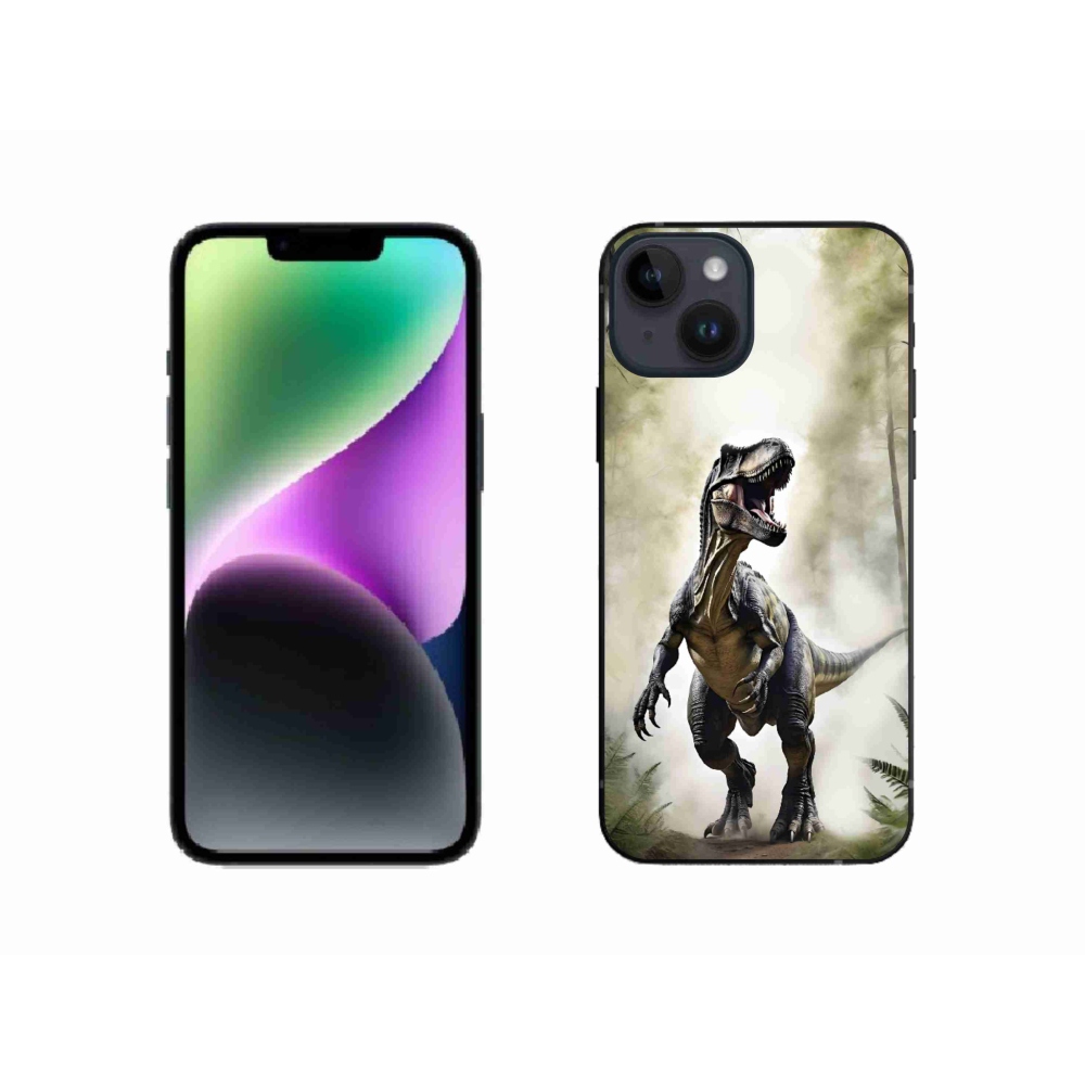 Gélový kryt mmCase na iPhone 14 - naštvaný T-Rex