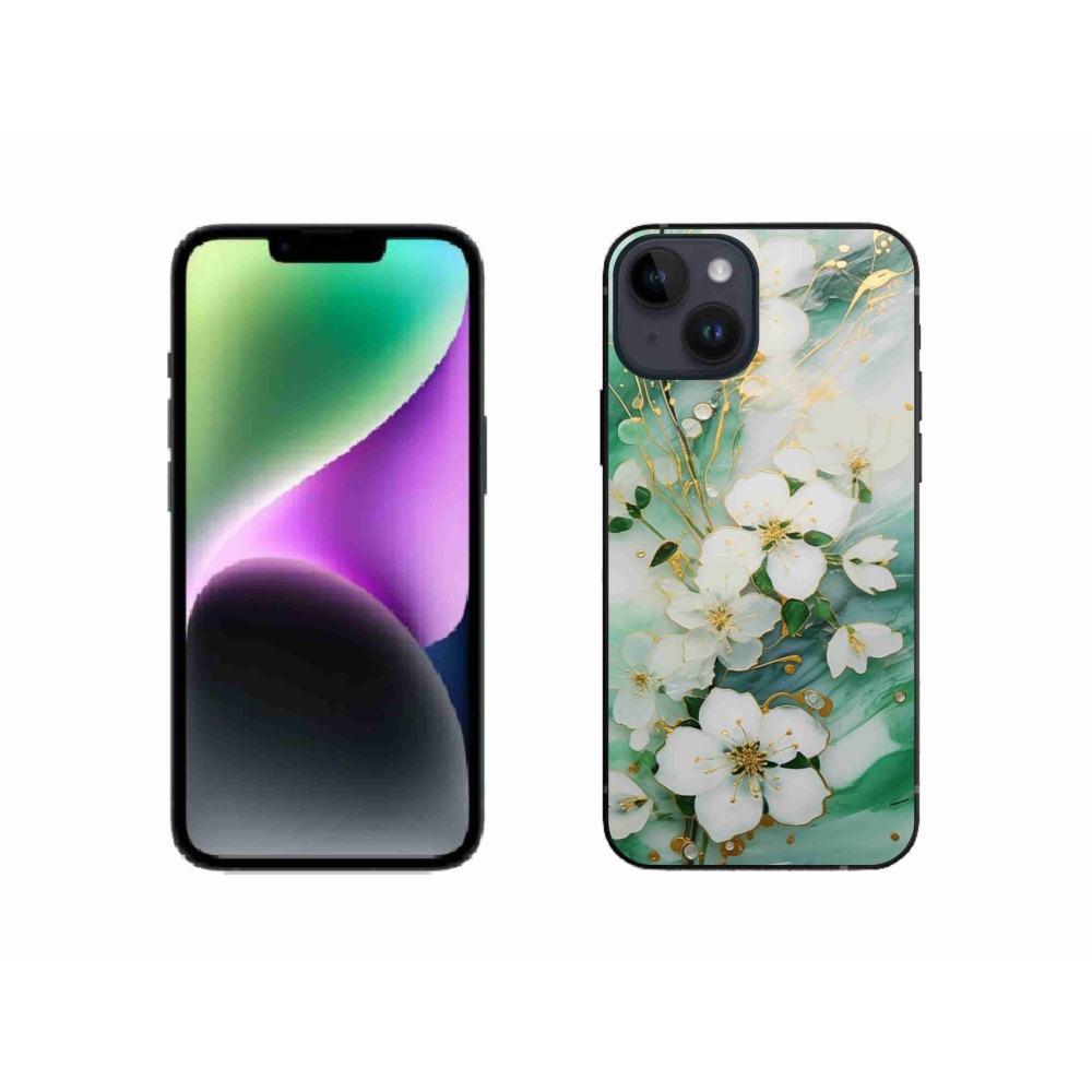 Gélový kryt mmCase na iPhone 14 - nežné kvety