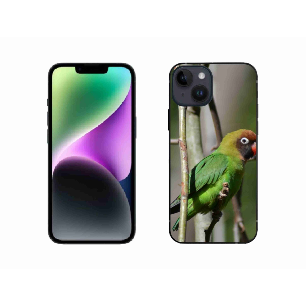 Gélový kryt mmCase na iPhone 14 - papagáj agapornis
