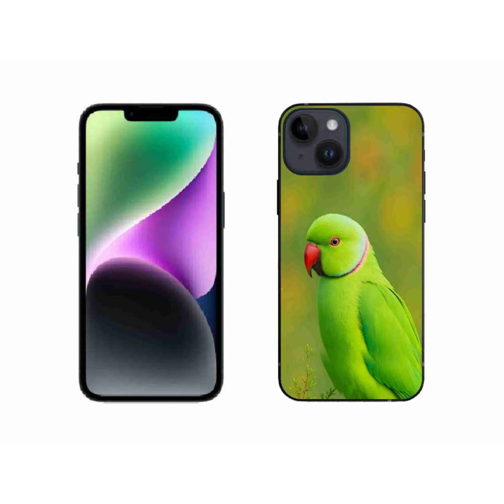 Gélový kryt mmCase na iPhone 14 - papagáj alexander 2