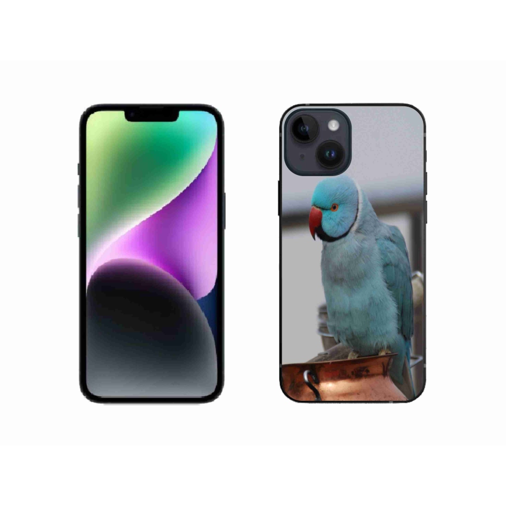Gélový kryt mmCase na iPhone 14 - papagáj alexander modrý