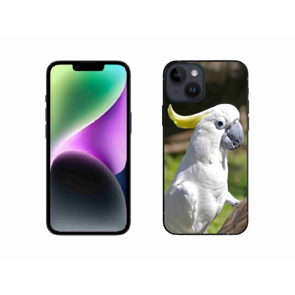 Gélový kryt mmCase na iPhone 14 - papagáj kakadu 2