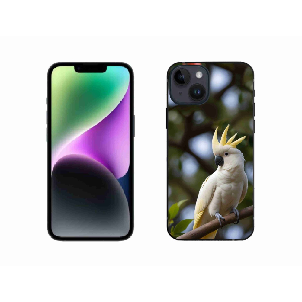 Gélový kryt mmCase na iPhone 14 - papagáj kakadu 3