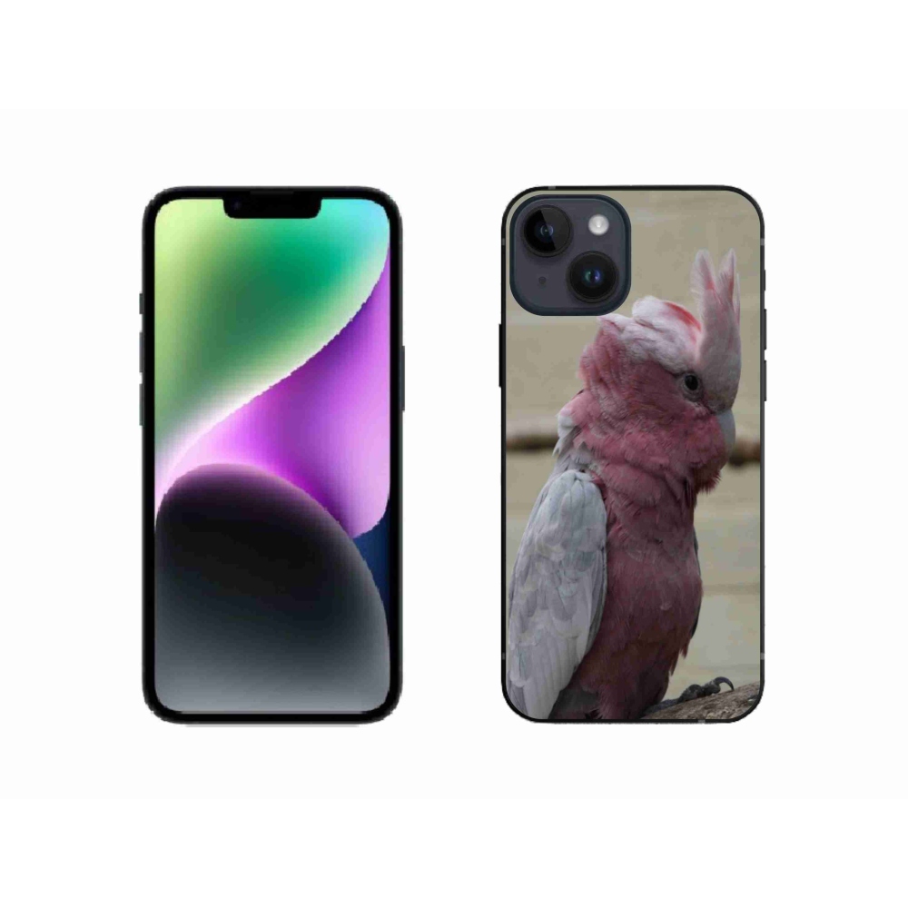 Gélový kryt mmCase na iPhone 14 - papagáj kakadu ružový