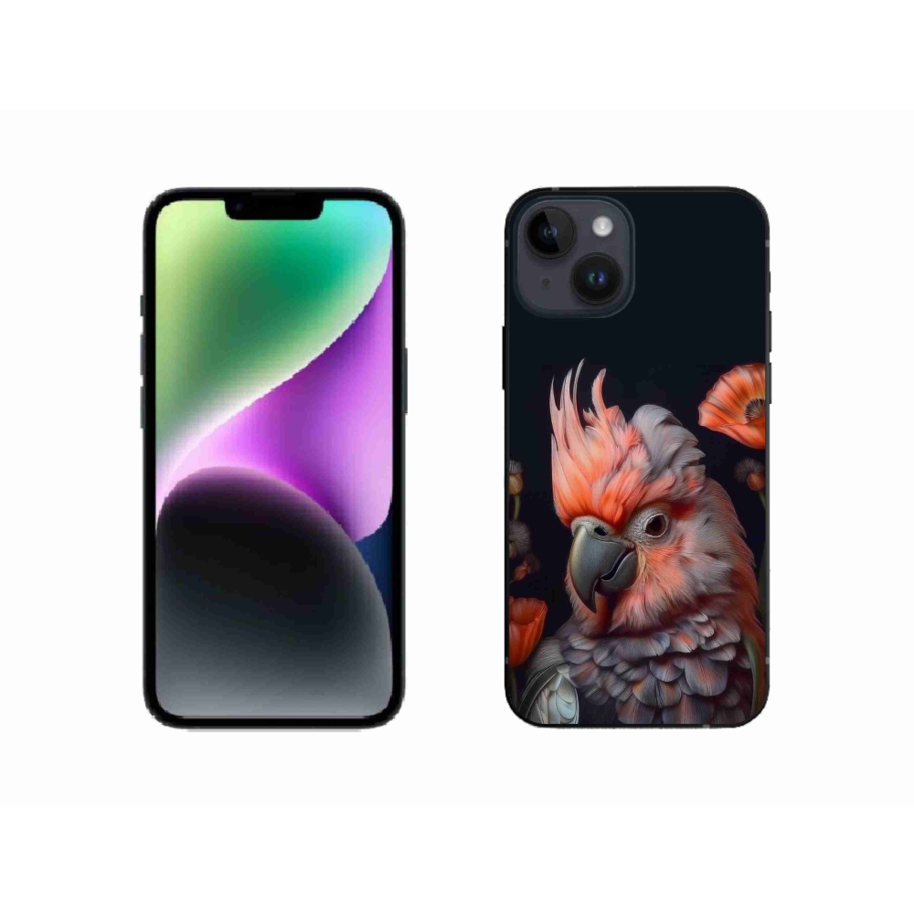 Gélový kryt mmCase na iPhone 14 - papagáj kakadu vo farbách