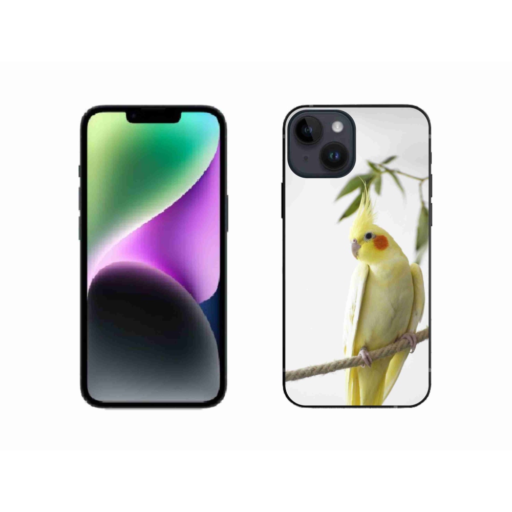 Gélový kryt mmCase na iPhone 14 - papagáj korela chocholatá