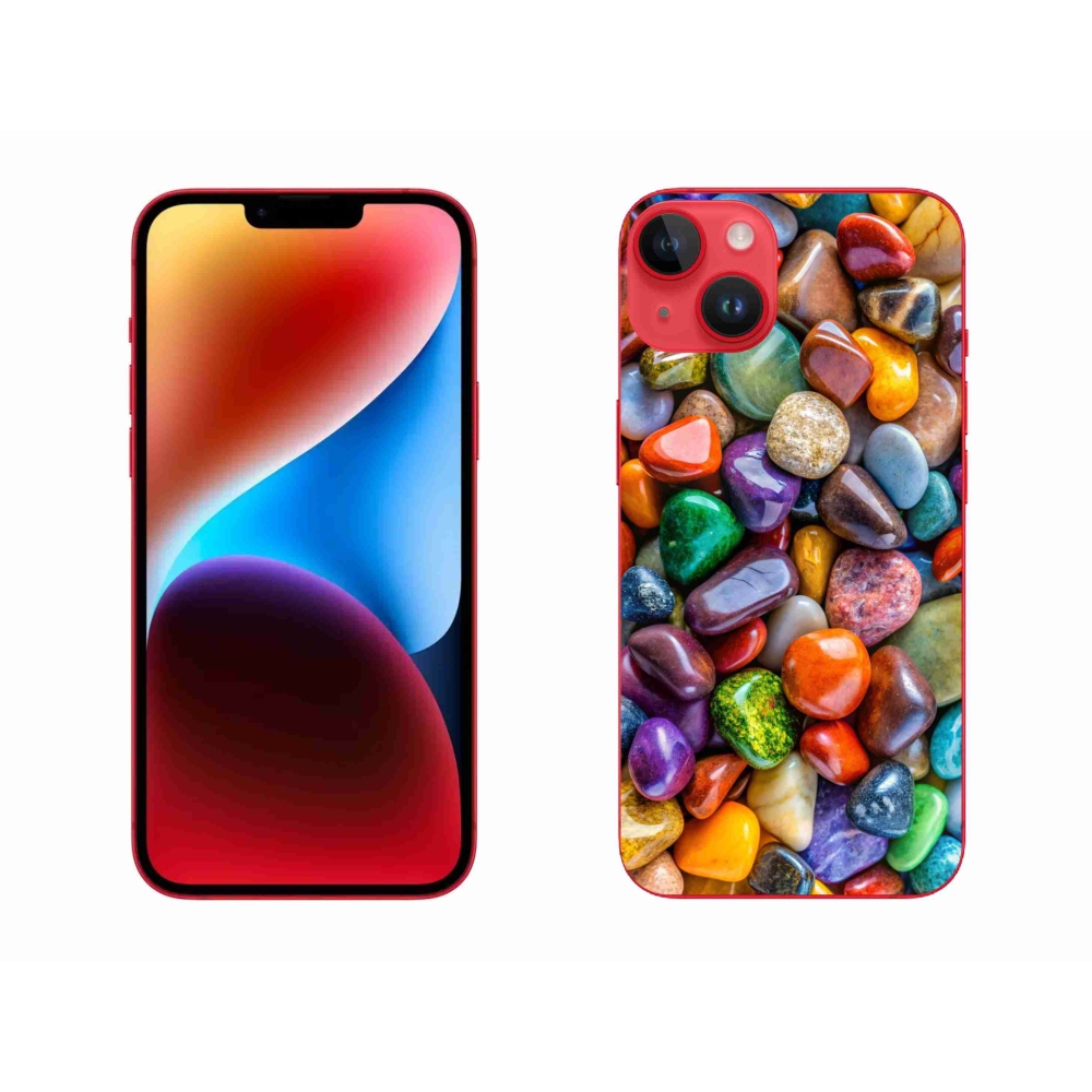 Gélový kryt mmCase na iPhone 14 Plus - farebné kamienky