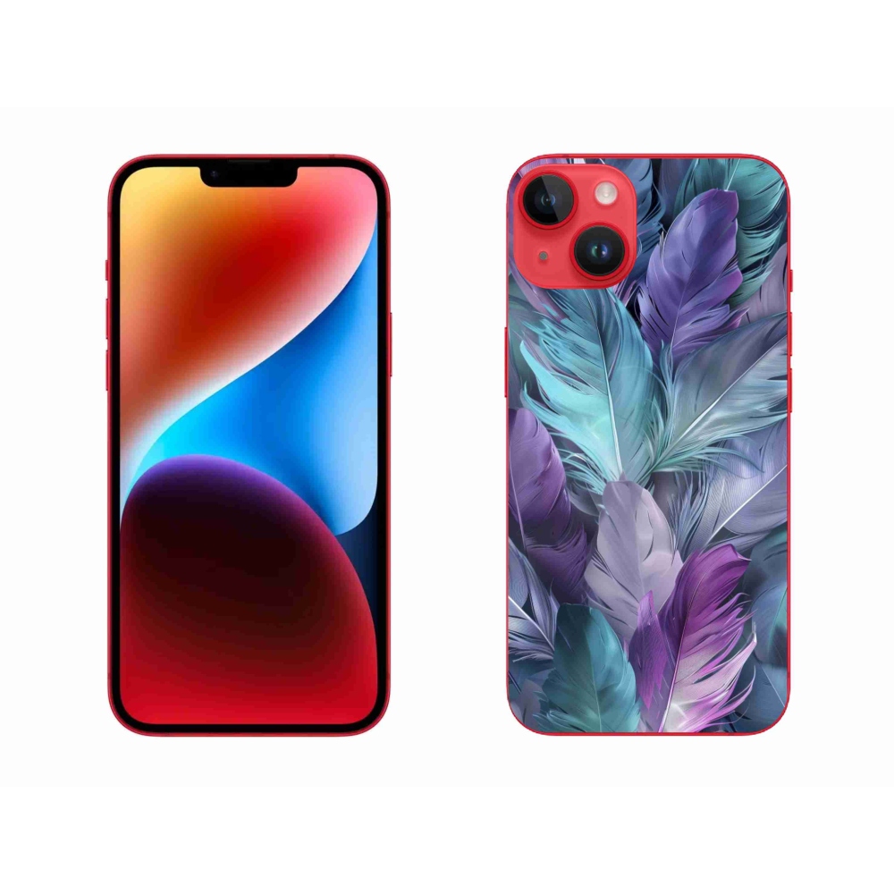 Gélový kryt mmCase na iPhone 14 Plus - farebné perie 2