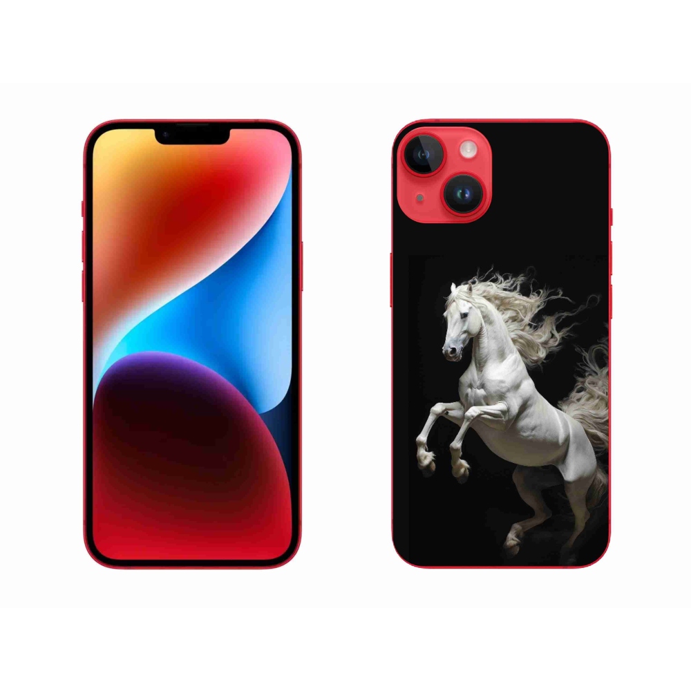 Gélový kryt mmCase na iPhone 14 Plus - biely kôň 4