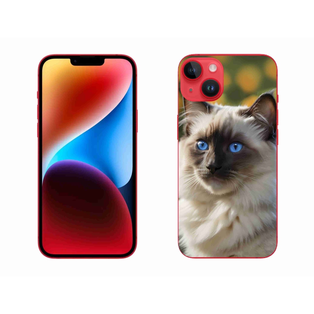 Gélový kryt mmCase na iPhone 14 Plus - biely ragdoll