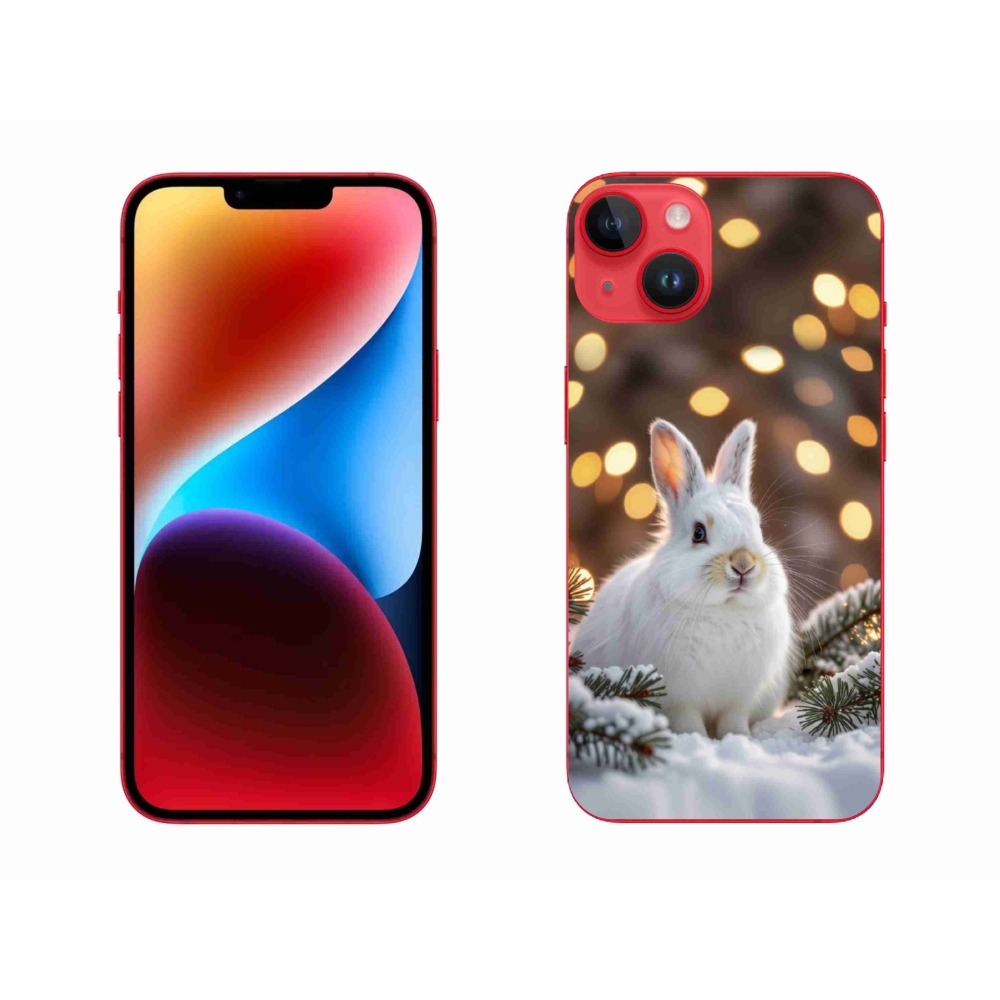 Gélový kryt mmCase na iPhone 14 Plus - biely zajac