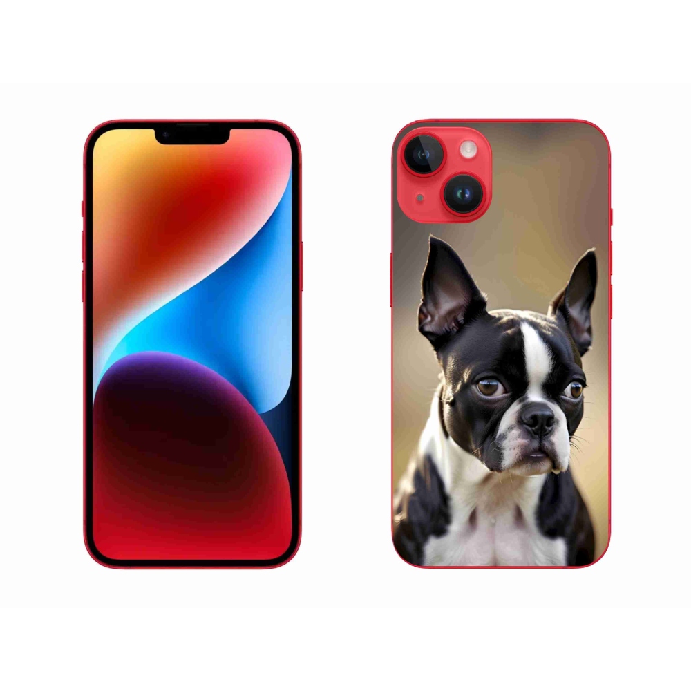 Gélový kryt mmCase na iPhone 14 Plus - bostonský teriér