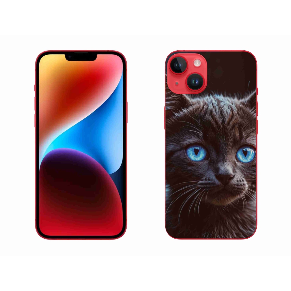 Gélový kryt mmCase na iPhone 14 Plus - čierne mačiatko 2