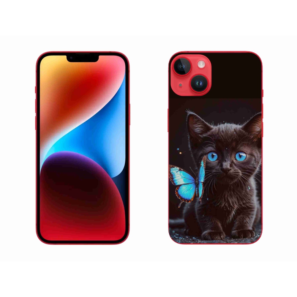 Gélový kryt mmCase na iPhone 14 Plus - čierne mačiatko 3